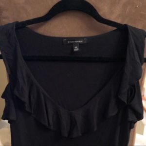 Banana Republic black ruffle sleeveless top